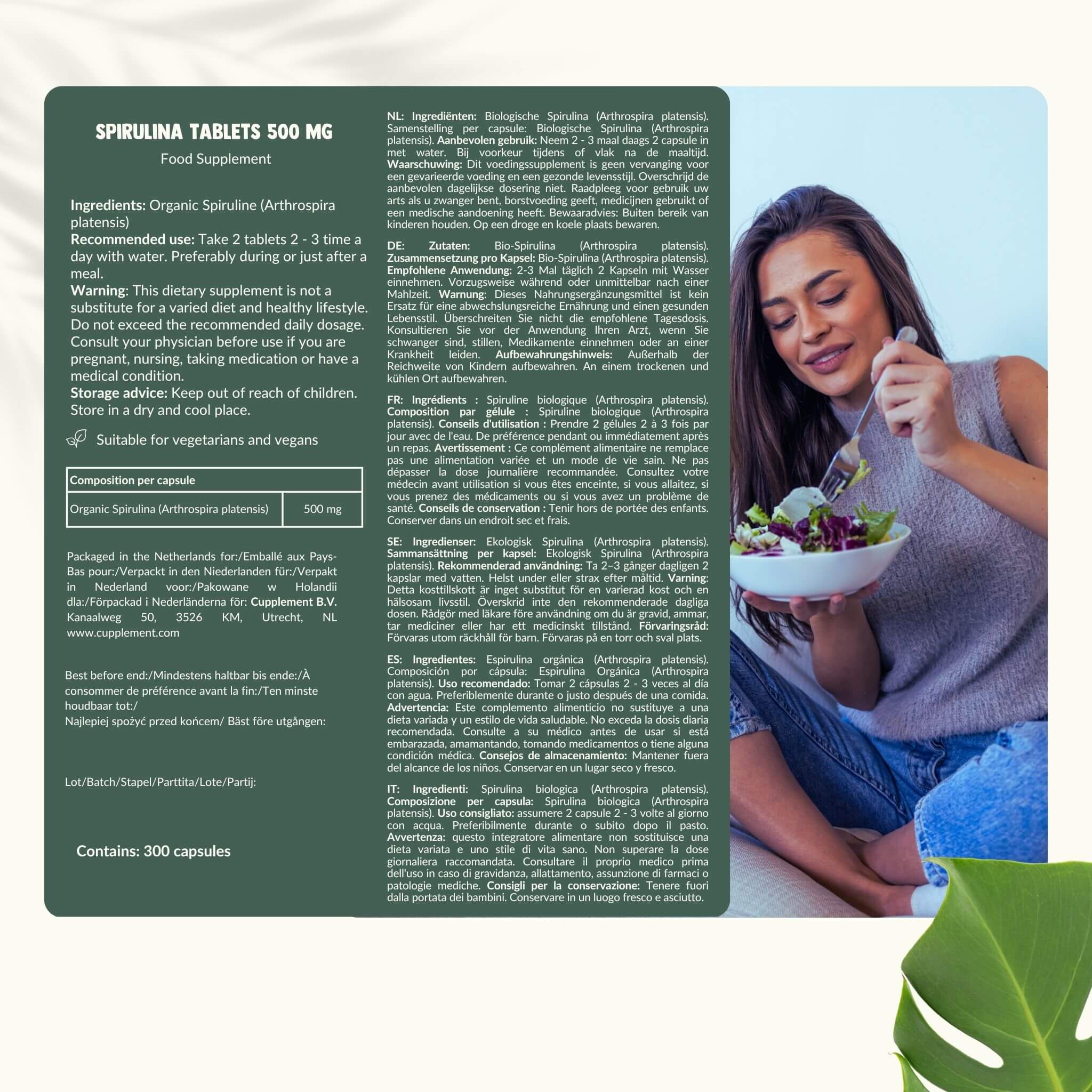 Cupplement b.v. - Wholesale Oral Supplement/Vitamin - Spirulina Tablets 500 mg Organic 300 Tablets7