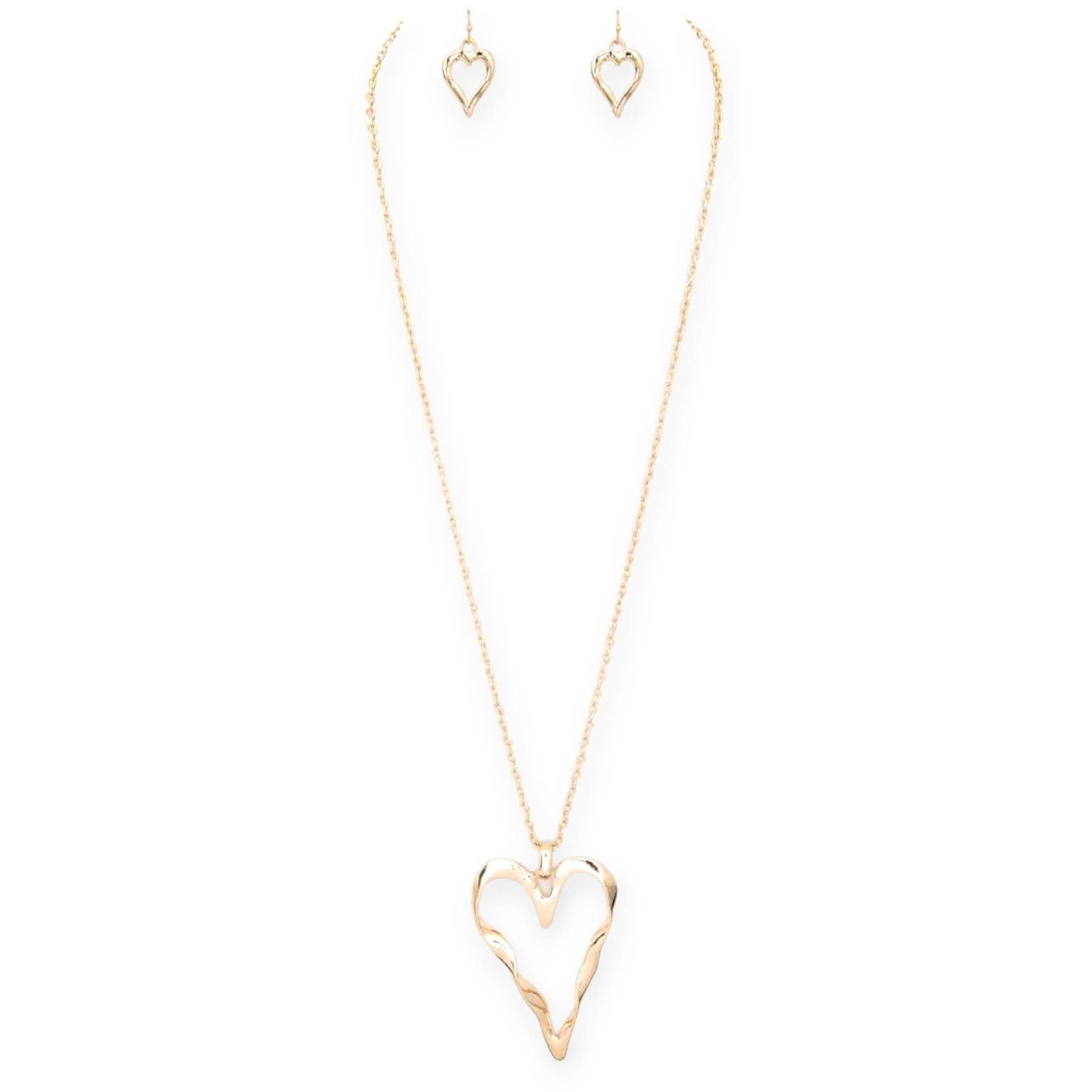 LA Jewelry Plaza - Wholesale Jewelry Set - Open Heart Pendant Necklace Set2