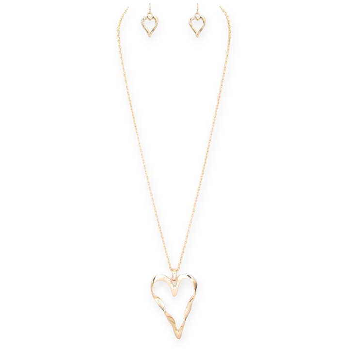LA Jewelry Plaza - Wholesale Jewelry Set - Open Heart Pendant Necklace Set2