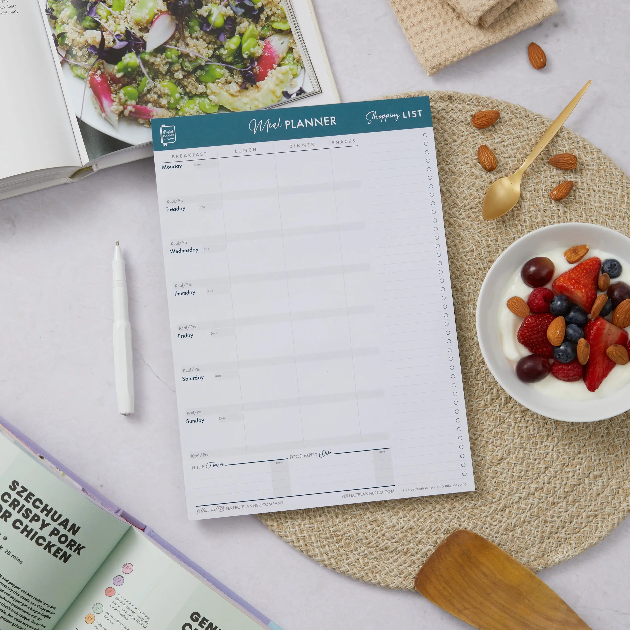 Perfect Planner Company – wholesale Planner – Meal Planner Magnetic Pad - Teal2