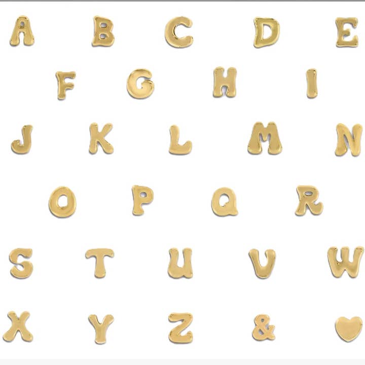 Gold-Plated 8mm Mini Bubble Initial Charm - Single / Refill for wholesale by Maya J