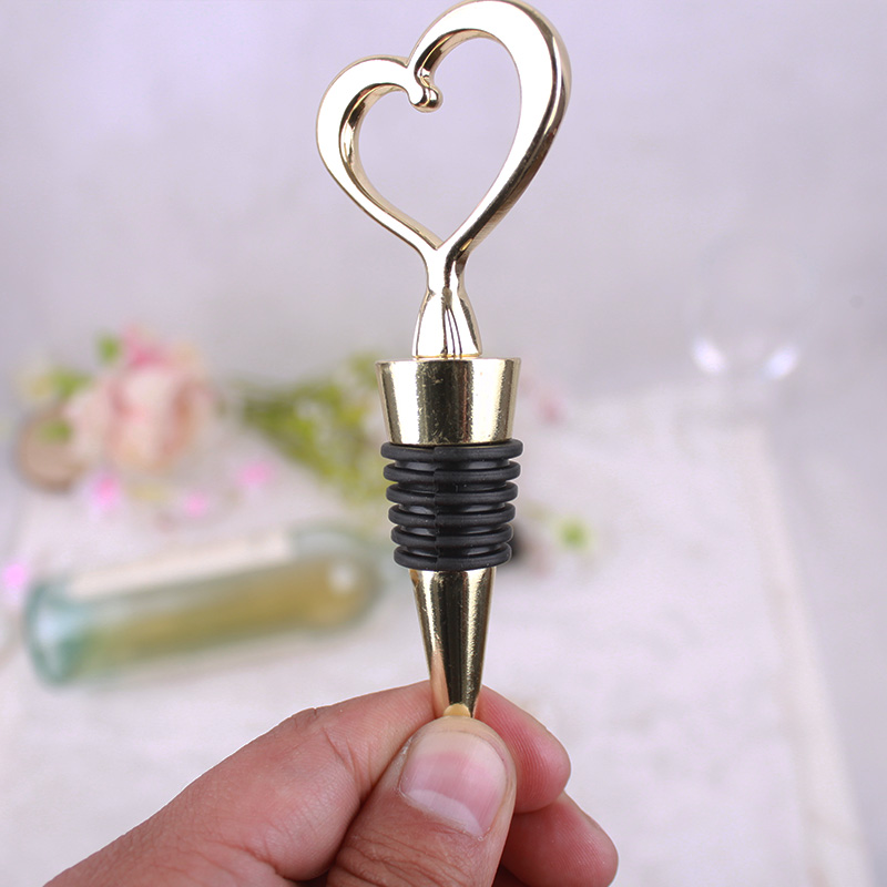 Sostraw & SmartThings - Wholesale Wine Stopper - Bottle Stopper - Heart - Gold or Silver6