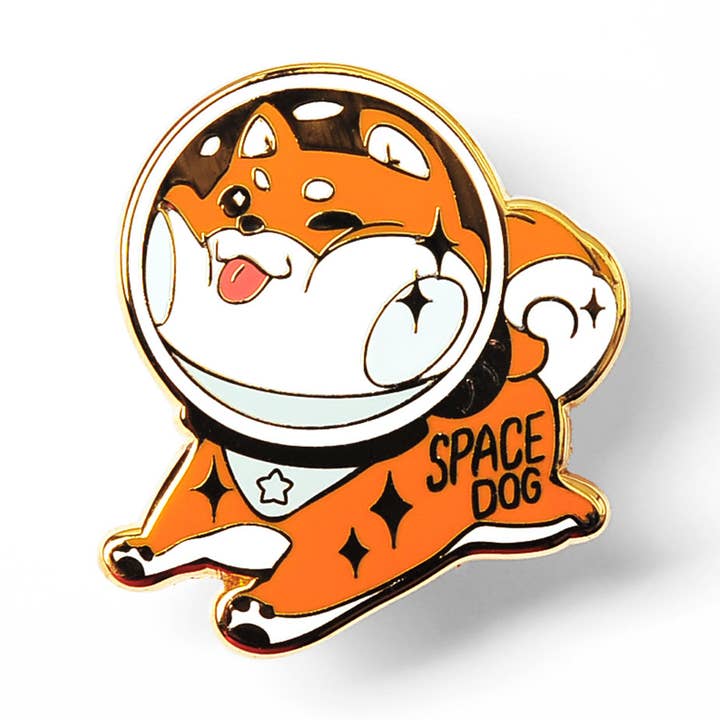 Épinglette en émail Shiba Inu (rouge) Space Dog, cadeau pour la fête des pères pour la vente par Flair Fighter