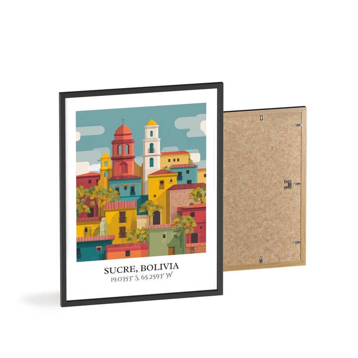 Premium Travel Art - Venta al por mayor Ilustración - Arte de Sucre Bolivia, Arte Retro de Viaje a Sucre, Decoración del Hogar de Sucre, Regalo de Sucre Bolivia, Arte de Viaje a Bolivia, Impresiones de Viaje, Regalo de Inauguración de Casa7