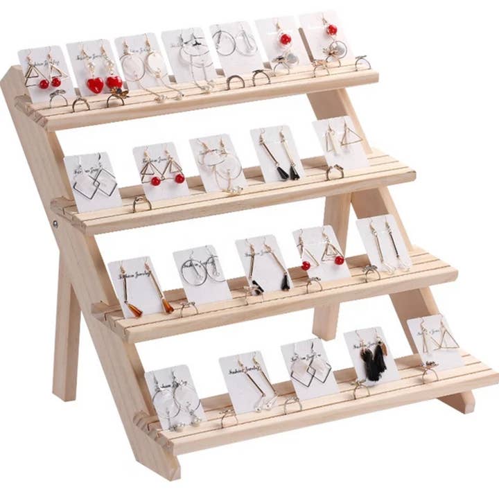 DP wooden earring display for wholesale by COPPER ARTS INC.