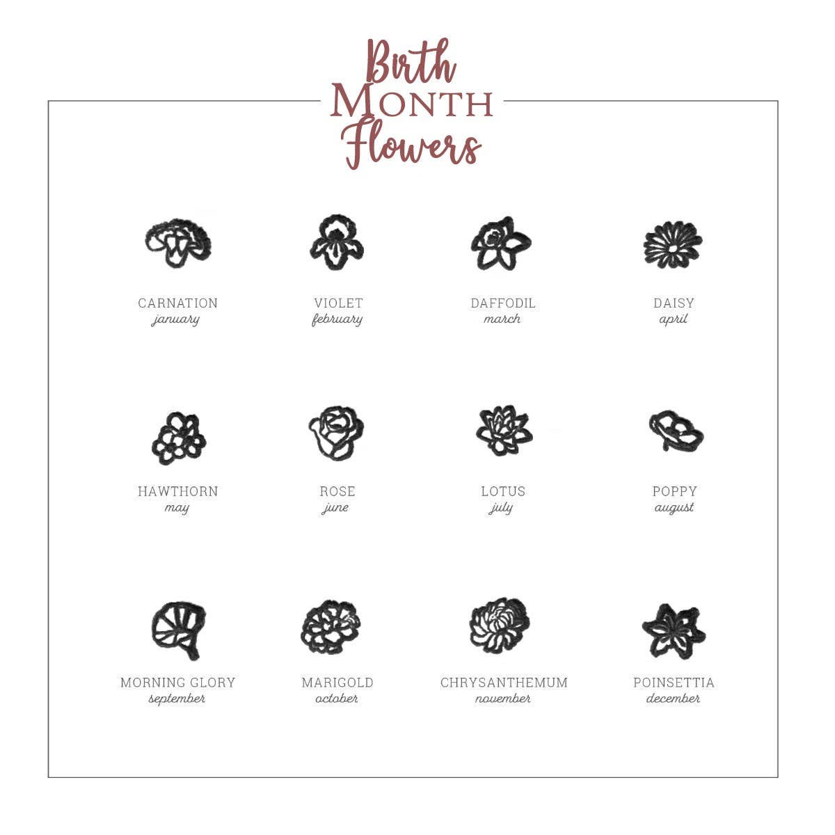 Little Wander Shop - Venta al por mayor Pendientes de botón/aretes de poste - Juego de Pendientes de Flor de Nacimiento de 12 Meses0