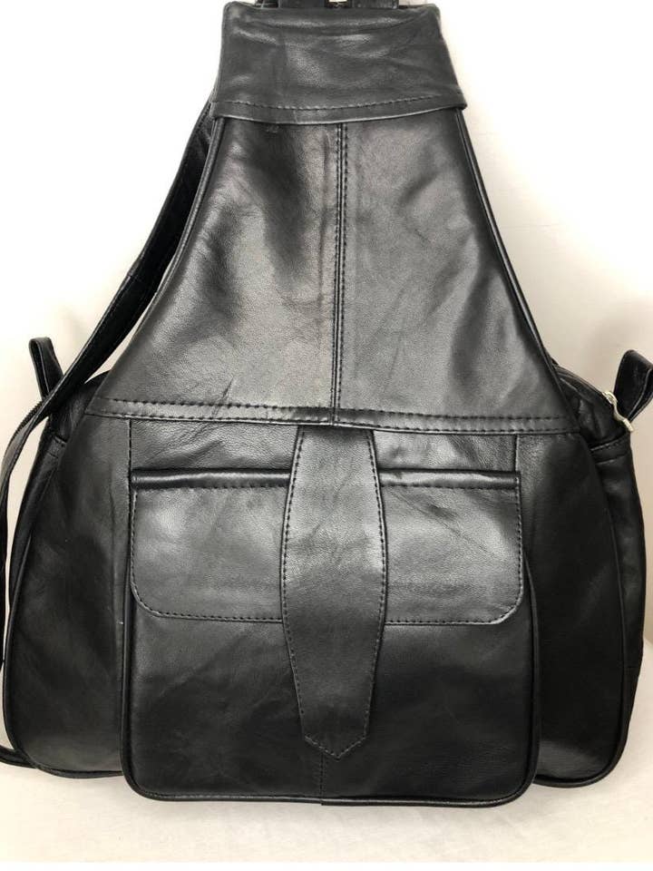 Ægte læderrygsæk: Konvertibel skuldertaske for engroshandel hos Marrakech Bazaar