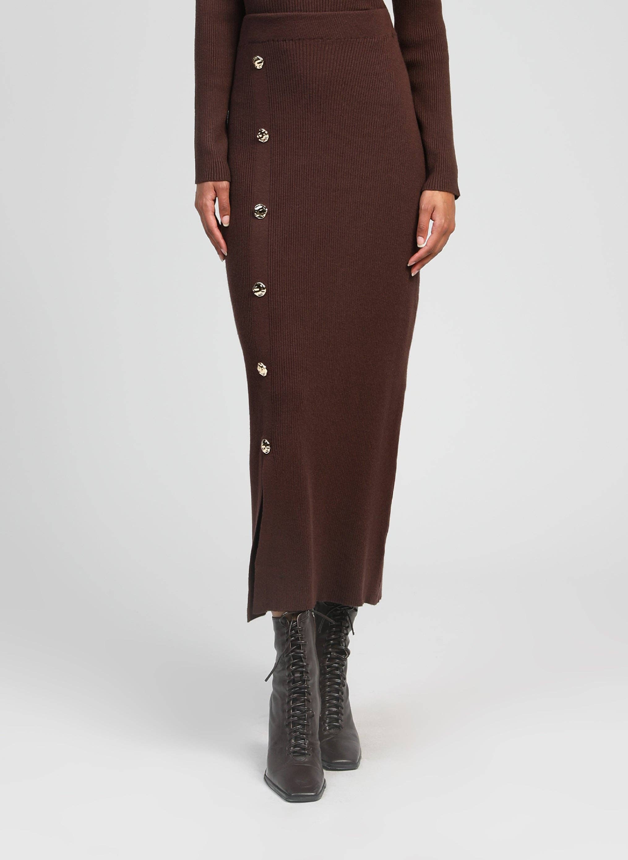 An'ge - Vente Jupe – femme - JUPE LONGUE NINI marron3