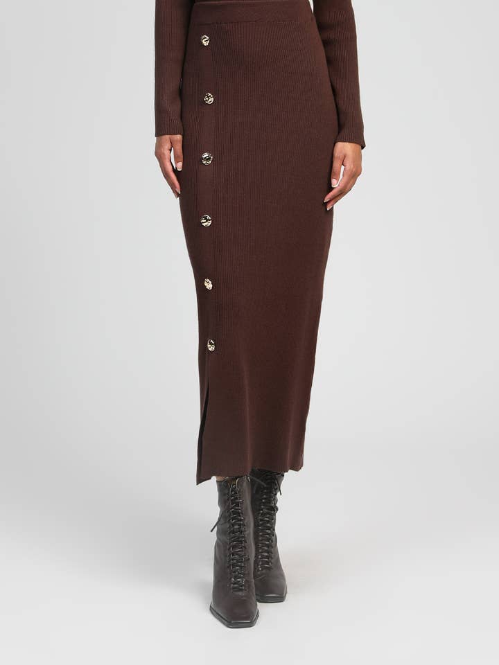 An'ge - Wholesale Rok - Dames - LANGE ROK NINI bruin3