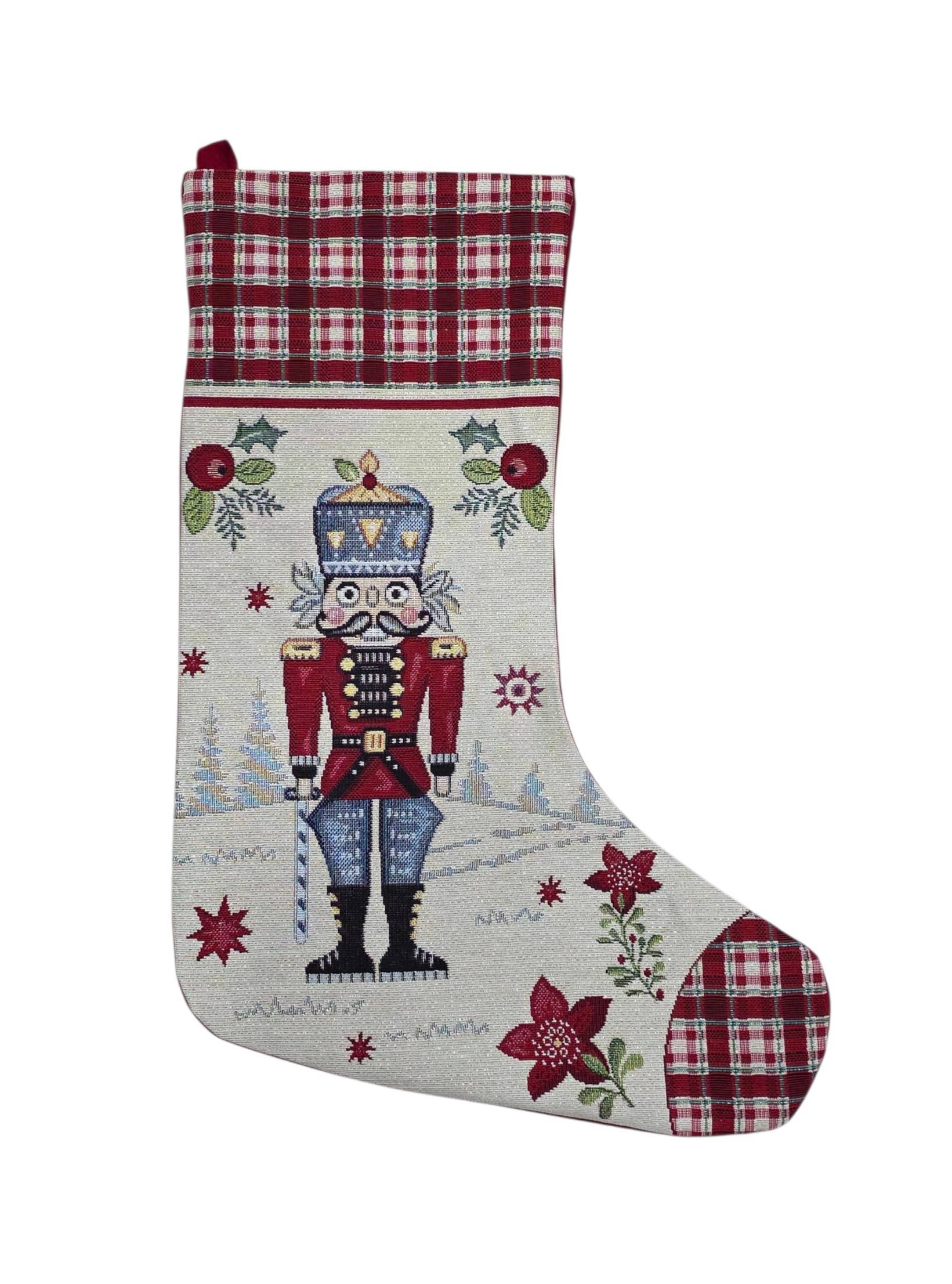 Lunaria Lab – Engroshandel Julestrømpe – Julestrømpe / Befana "Nøddeknækker" i Gobelin Lurex1