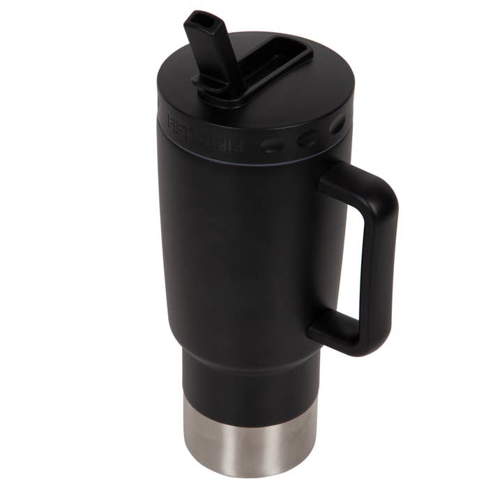 FIFTY/FIFTY - Wholesale Insulated Mug/Tumbler - 30oz Double-Wall Vacuum Insulated Tall Mug w/ Straw Lid