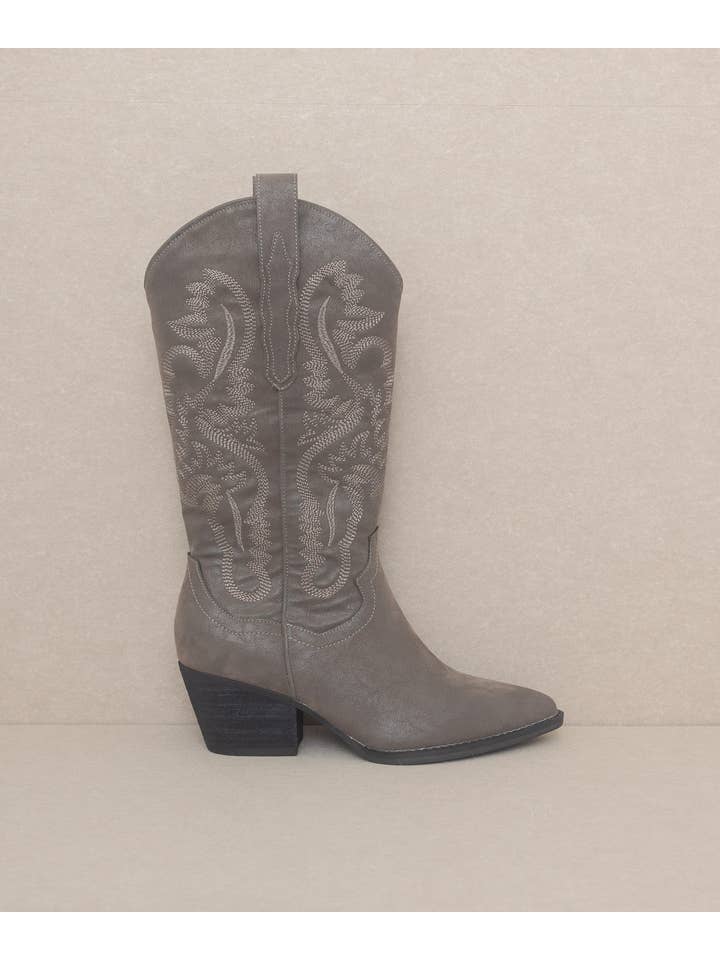 The Amaya Charcoal | Classic Western Boot for wholesale on Faire