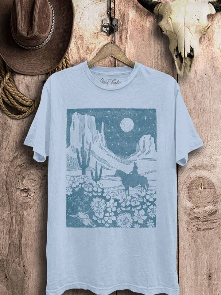 Lotus Fashion Collection - Wholesale Screen Printed T-Shirt - Women's - Somewhere In The Wild West Graphic Top1