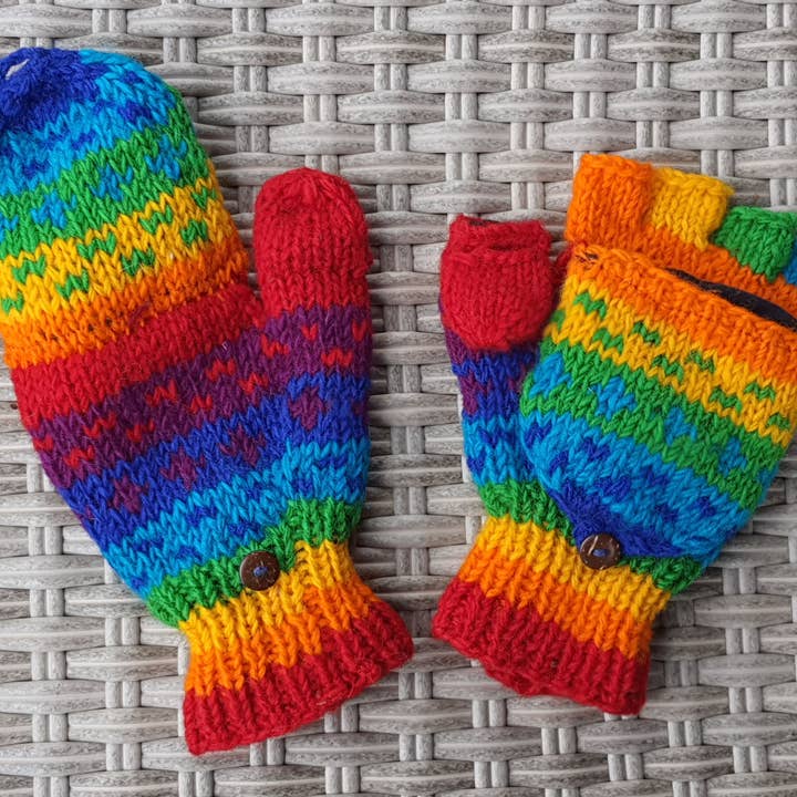 Cool Trade Winds - Vente Moufles – femme - Moufles rabattables arc-en-ciel / gants2