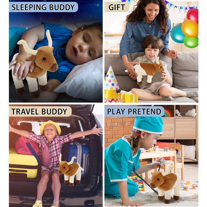 Cota Global - Wholesale Stuffed/Plush Toy - Kids & Baby - Plush - Standing Longhorn 7"3