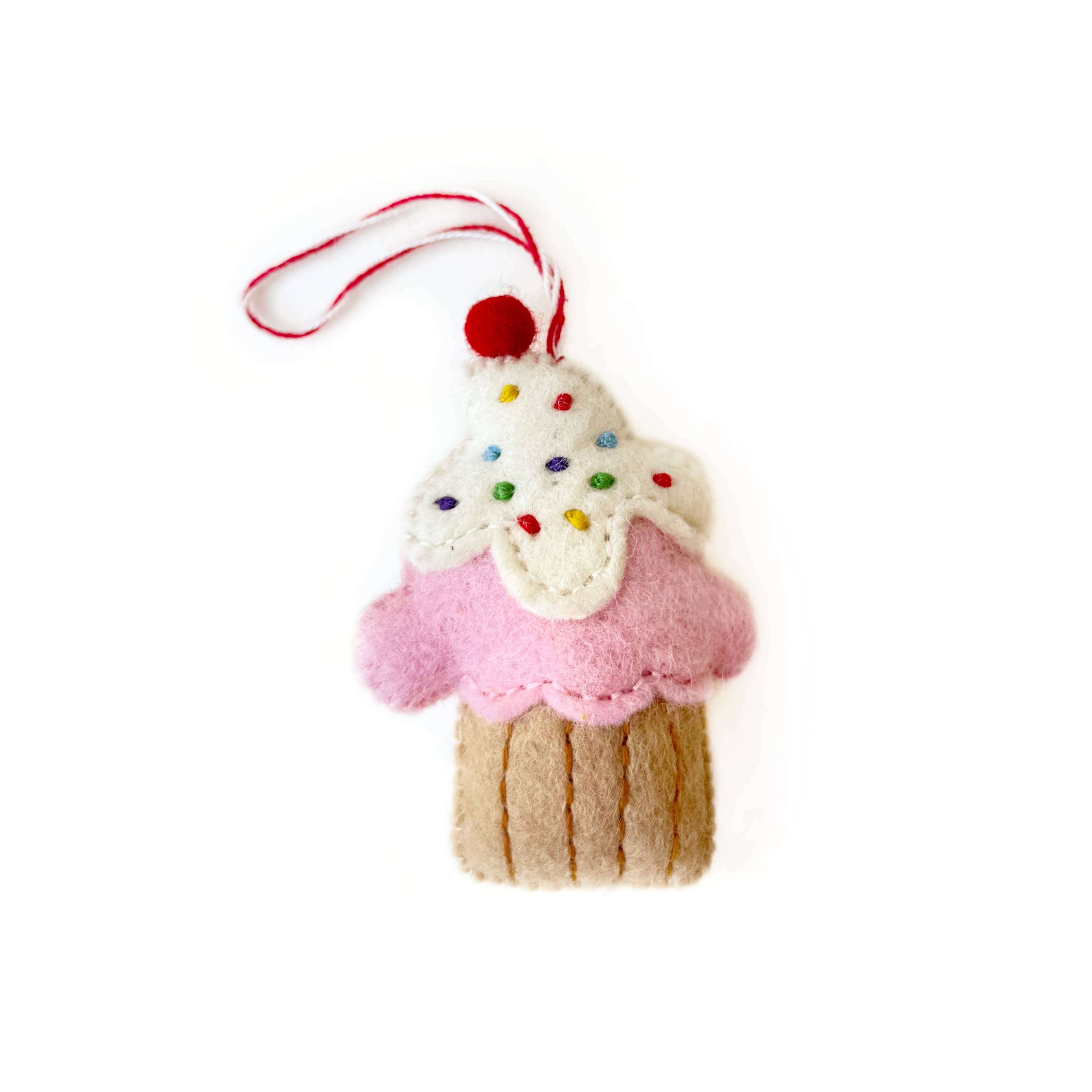 Ornaments 4 Orphans - Wholesale Ornament - Cupcake Felt Wool Christmas Ornament0