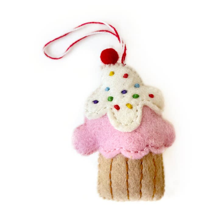Ornaments 4 Orphans - Wholesale Ornament - Cupcake Felt Wool Christmas Ornament0