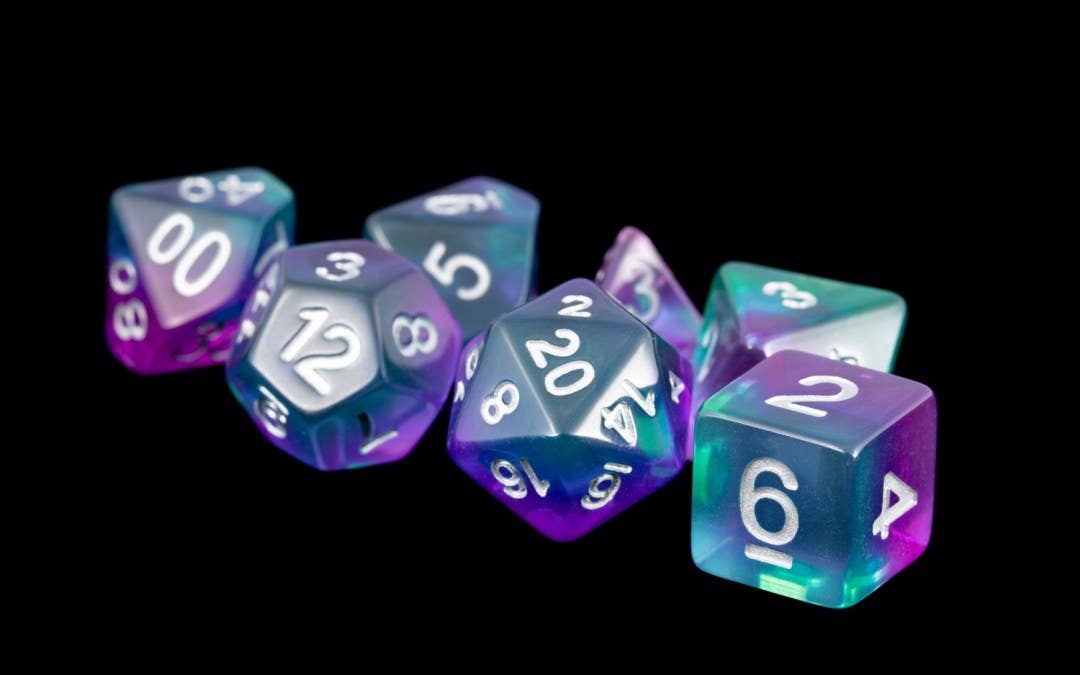 FanRoll by Metallic Dice Games – Dados por atacado – Conjunto de Dados Poliédricos de Resina 16mm - Colorido 18 Cores7