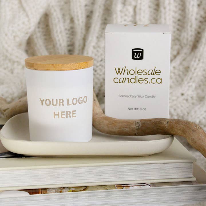 Wholesale Candles - Wholesale Jar/Filled Candle - 8 oz Custom Engraved White Candles | Best Seller Scents 1