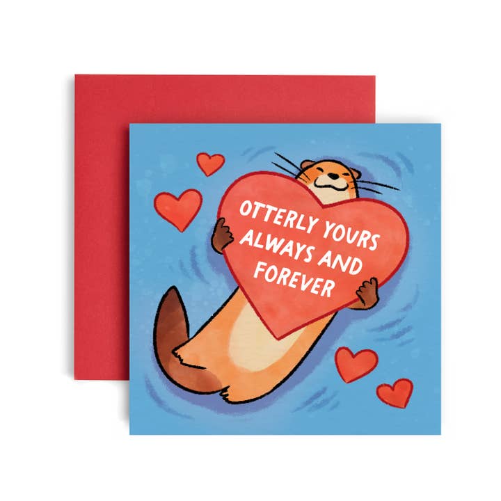 Huxters - Wholesale Valentine's Day Card - Otterly Yours Anniversary Valentines Day Card