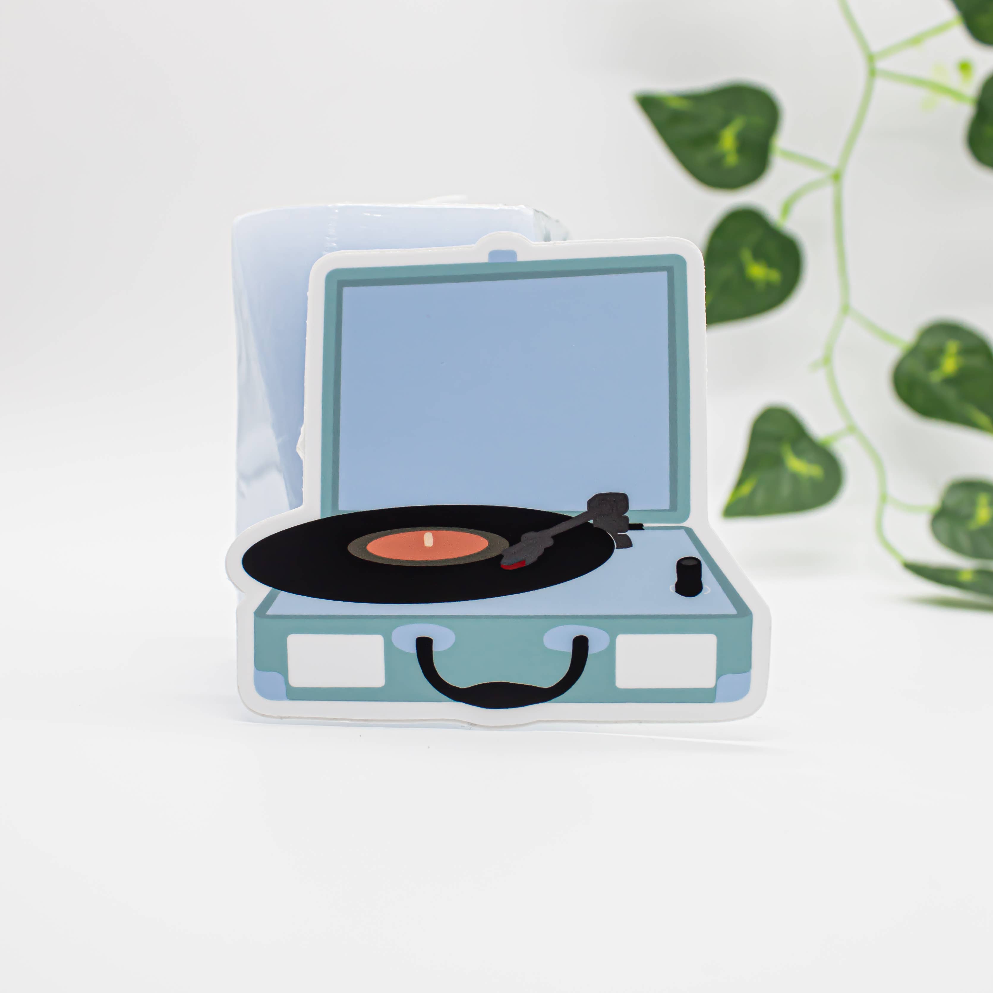 BambooByTundra – Engroshandel Klistermærke – Vintage pladespiller Vandtæt Sticker2