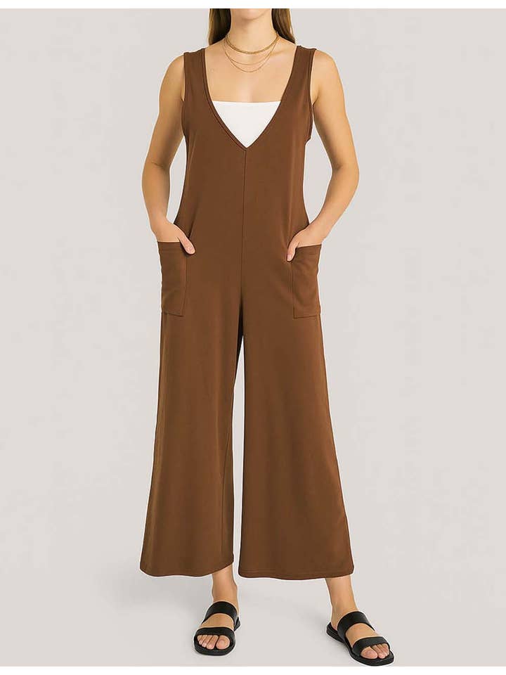 Sweetkama - Vendita all'ingrosso Tuta intera - Donna - Tuta da donna a due spalle solida quotidiana SKJ23846