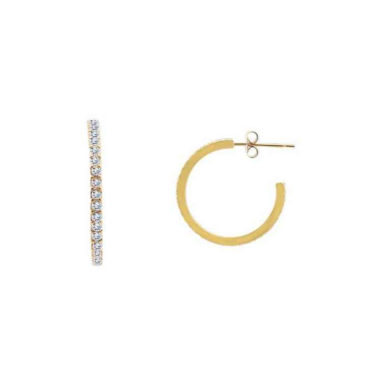 HOOP EARRINGS WITH ZIRCON - JN24104B778 for wholesale by AMORINO SRL