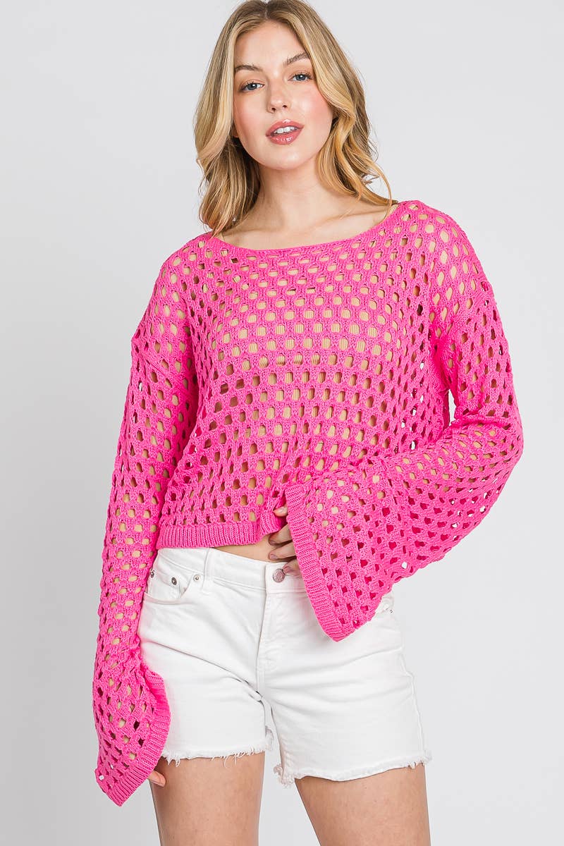 Sewn and Seen - Wholesale Knit Top - Women's - Crochet Long Sleeve Crop Top14