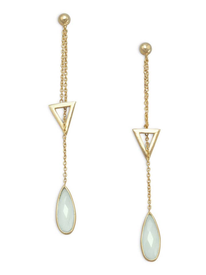 Pendants d'oreilles chaîne calcédoine en or 18 carats pour la vente par Stephen Oliver