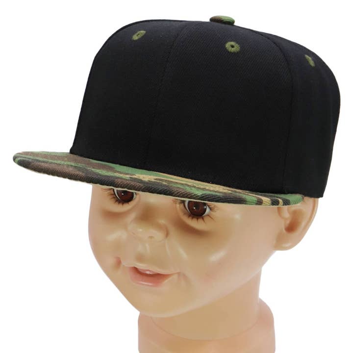 Cap Zone - Wholesale Baseball Cap - Kids - Kids Solid Twill Snap Back Flat Bill Cap6