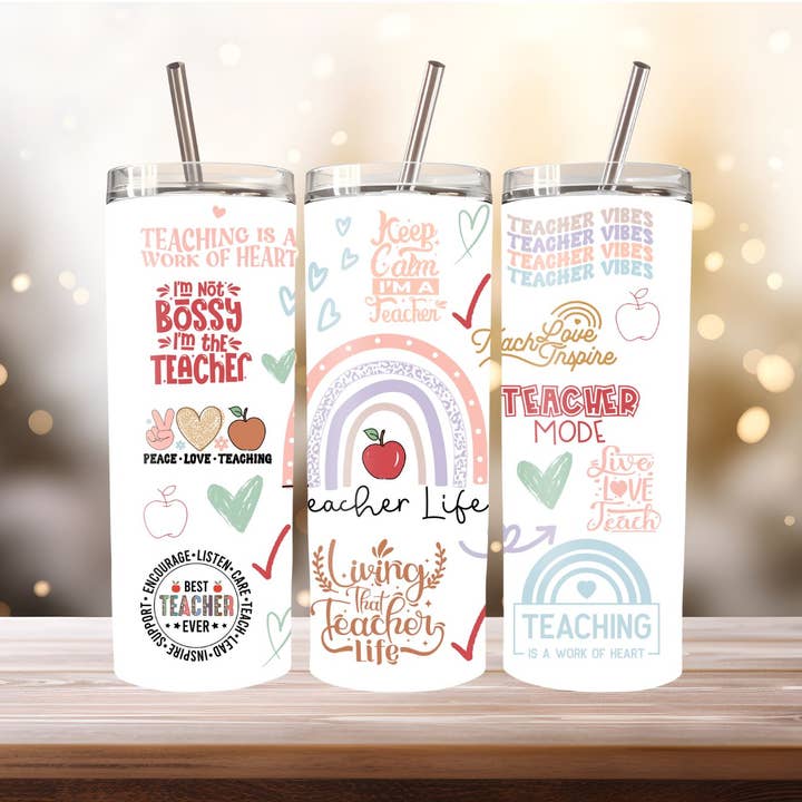 Teacher Tumbler, 20 oz. Stainless Steel for wholesale by Stencil Art Canada