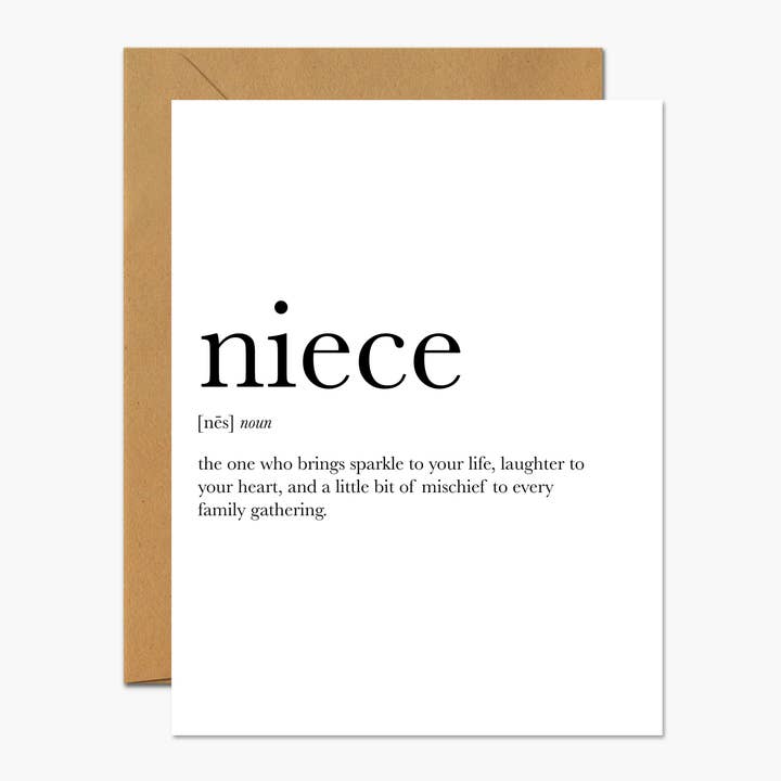 Footnotes - Vente Cartes d'anniversaire - Définition de nièce : carte d'anniversaire pour nièce
