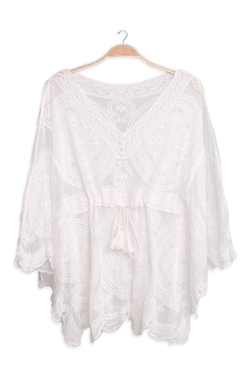 Fashion City - Wholesale Swim Cover Up - Women's - Women's Floral Pattern Drawstring Cover Up11