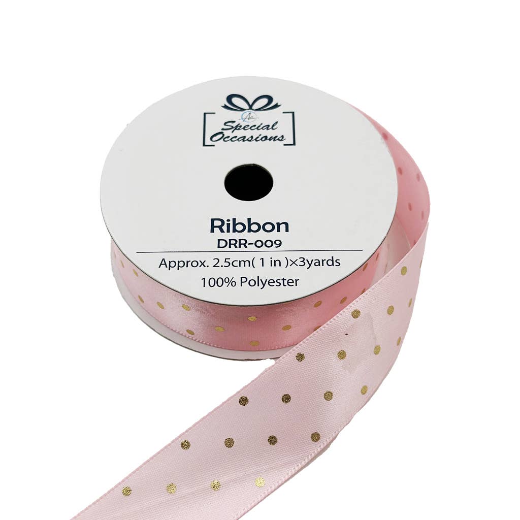 Angels Craft - Wholesale Ribbon - Gift Wrapping - Set of 12 decorative satin ribbon rolls with polka dots5