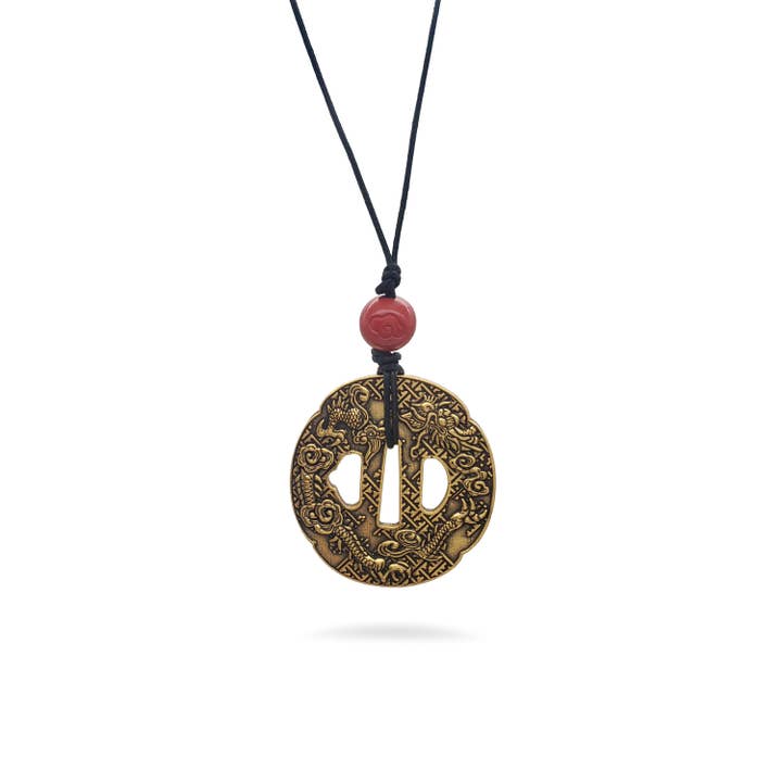 Tsuba Pendant - Japanese Inspired Necklace for wholesale by Discoveries, Inc.