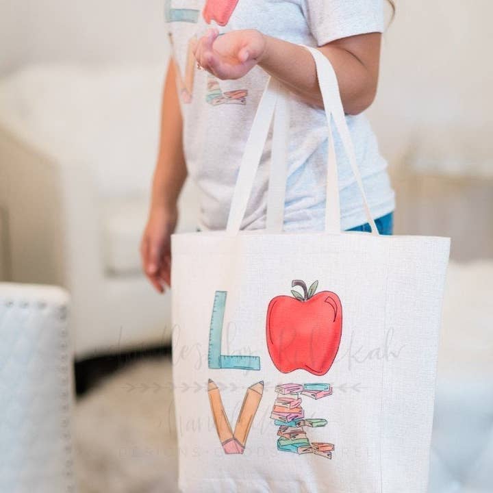 'LOVE' leraar Tote voor wholesale door Doodles By Rebekah