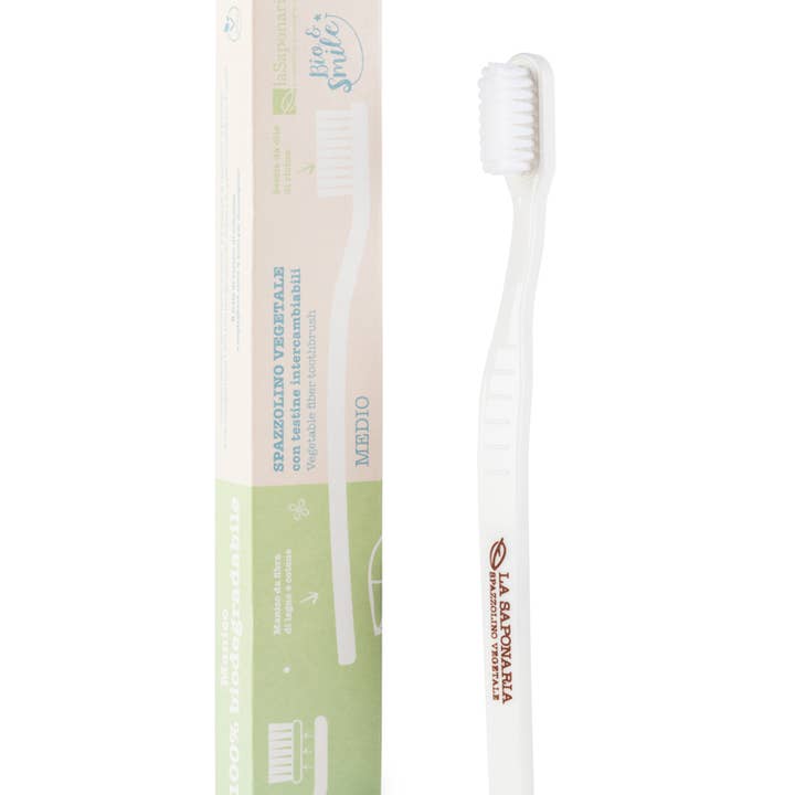 Tandborste med medelhårda borst av vegetabiliskt fiber för wholesale av La Saponaria