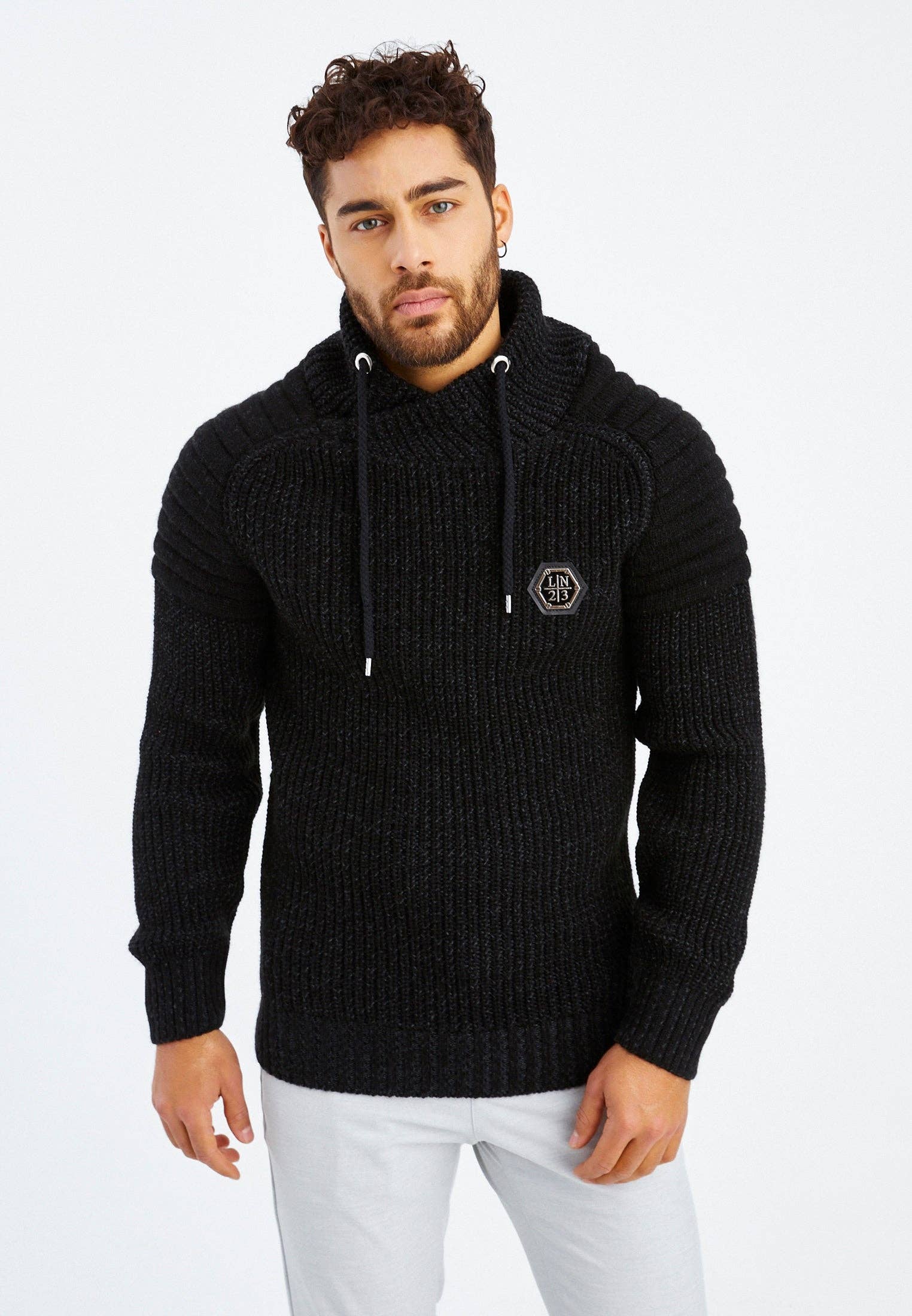 Leif Nelson GmbH - Wholesale Knit Sweater - Men's - Men's Knit Sweater Chunky Knit Shawl Collar LN-523512