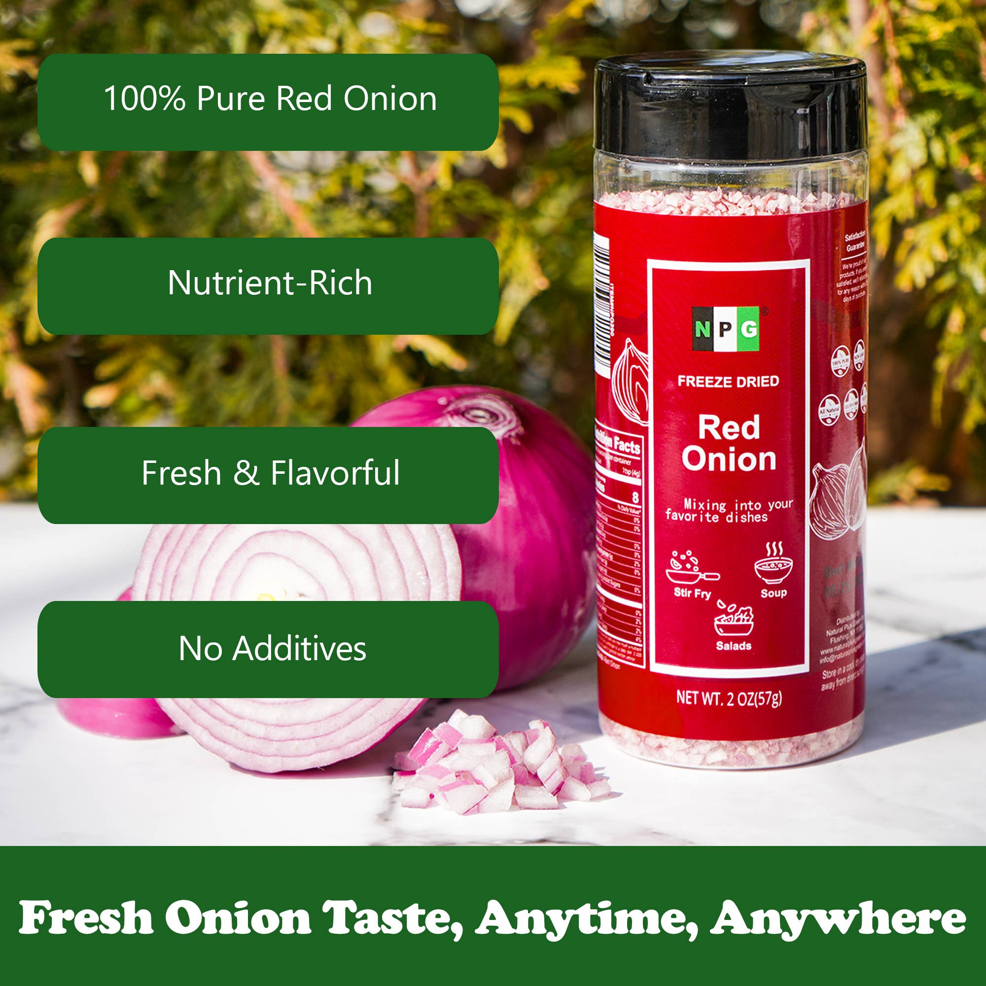 Natural Plus Green - Wholesale Dried/dehydrated vegetables - NPG Freeze-Dried Red Onion 2 Oz3