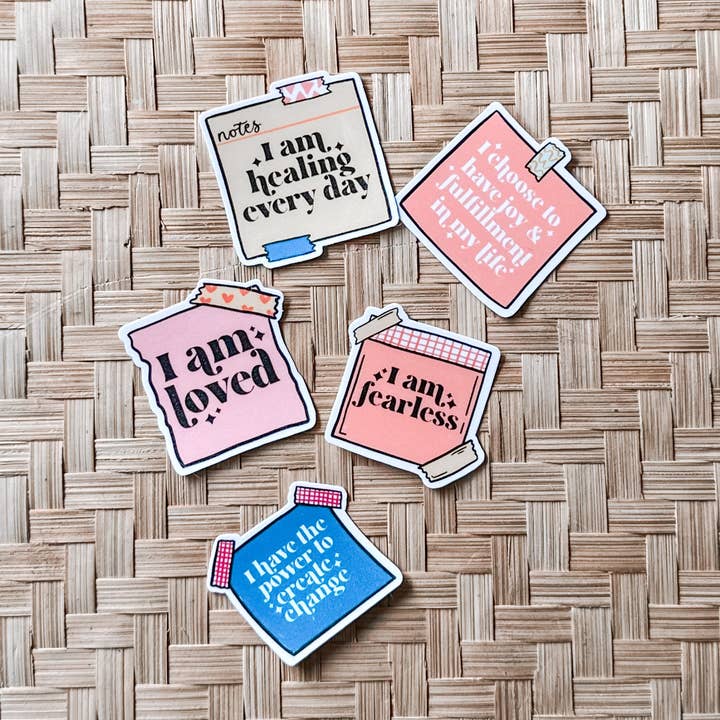 Mini adesivi impermeabili con note adesive ispiratrici per la vendita all'ingrosso da parte di Earth and Timber co