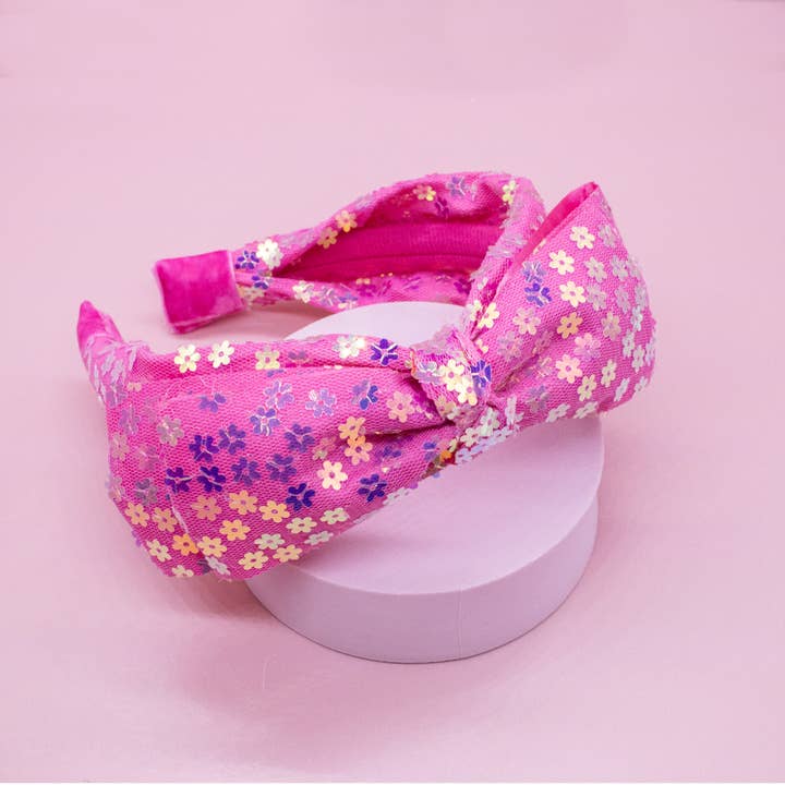 Frog Sac - Wholesale Fashion Headband - Kids - Big Bow Headband - Double Layer Sequin