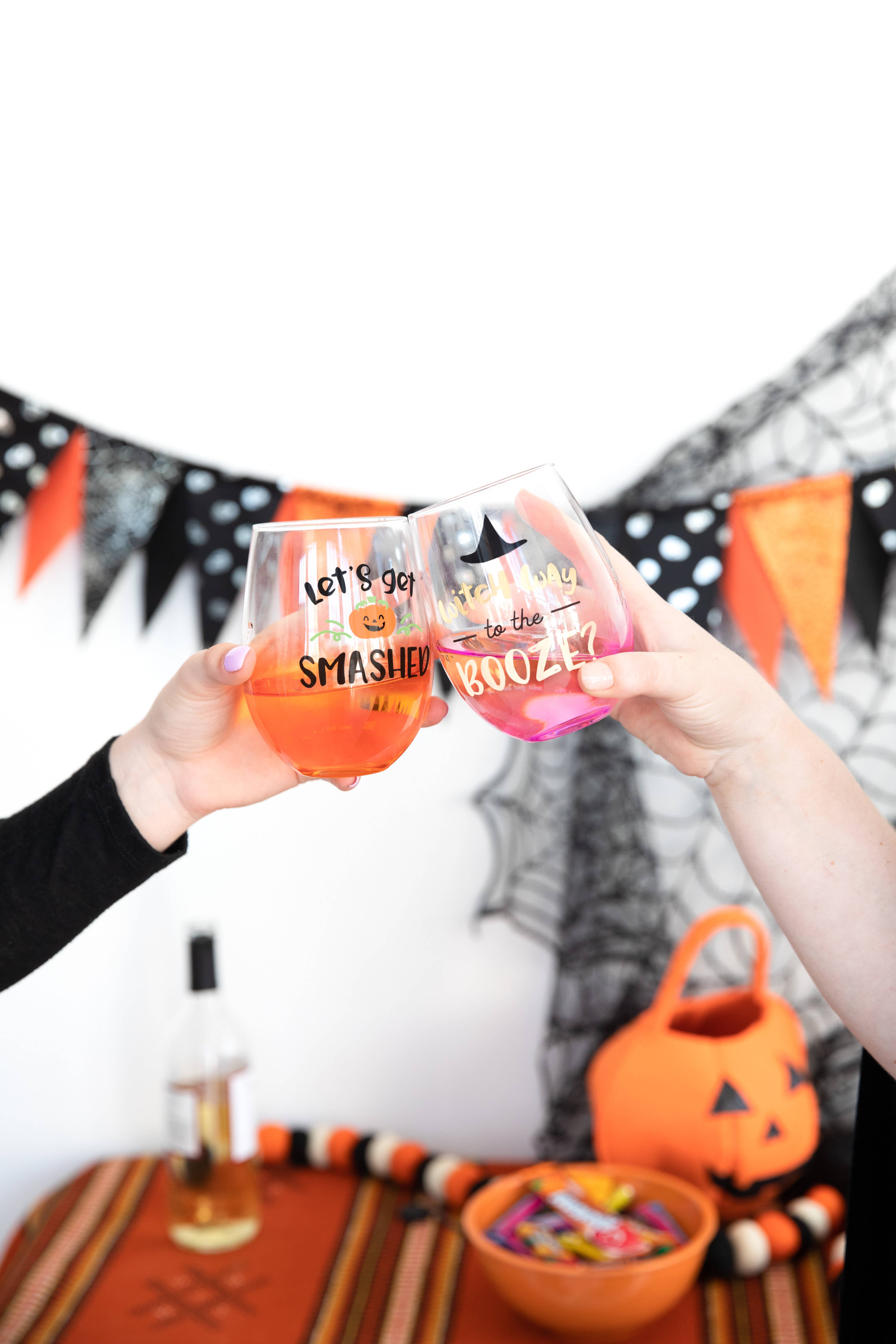 Pearhead - Wholesale Wine Glass - Let’s Get Smashed Halloween Stemless Wine Glass3