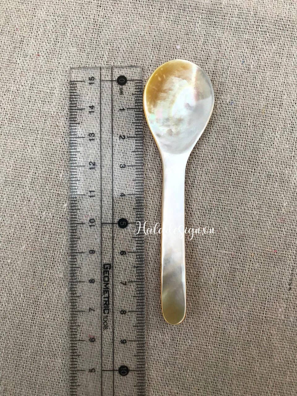 Hala Design - Wholesale Table Spoon (Cutlery) - Golden Oyster Mother of Pearl Caviar Spoon7