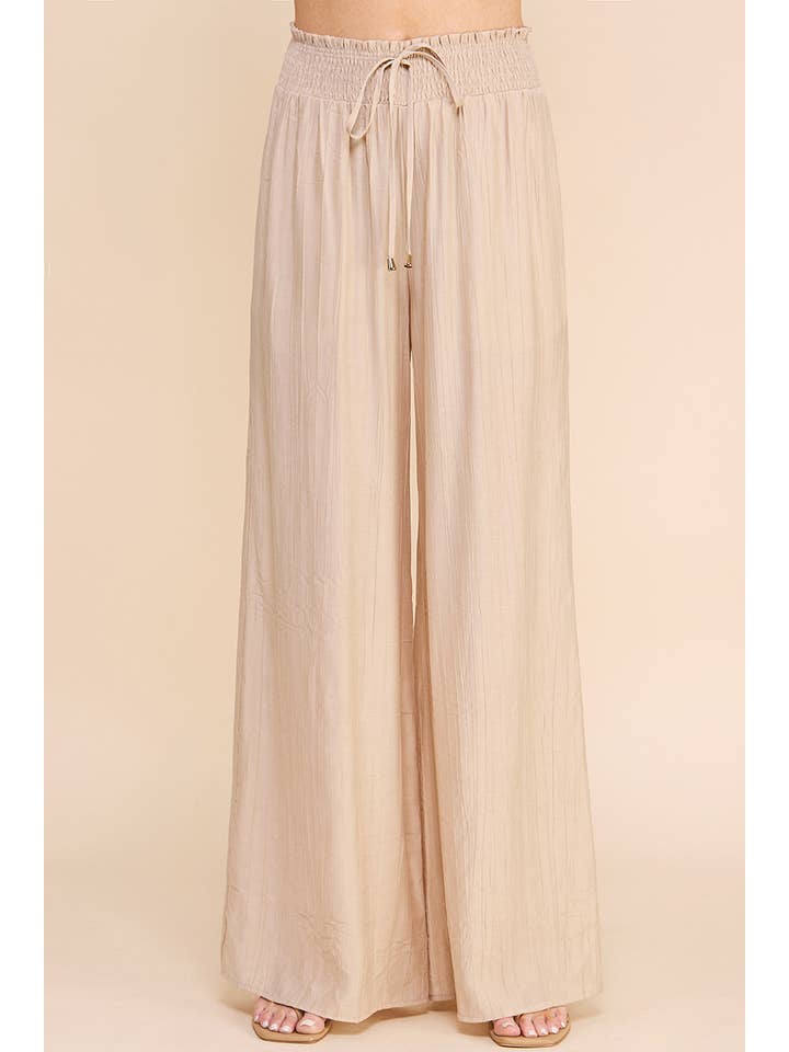 Allie Rose - Wholesale Pants - Women's - Bamboo Texture Flowy Pants
