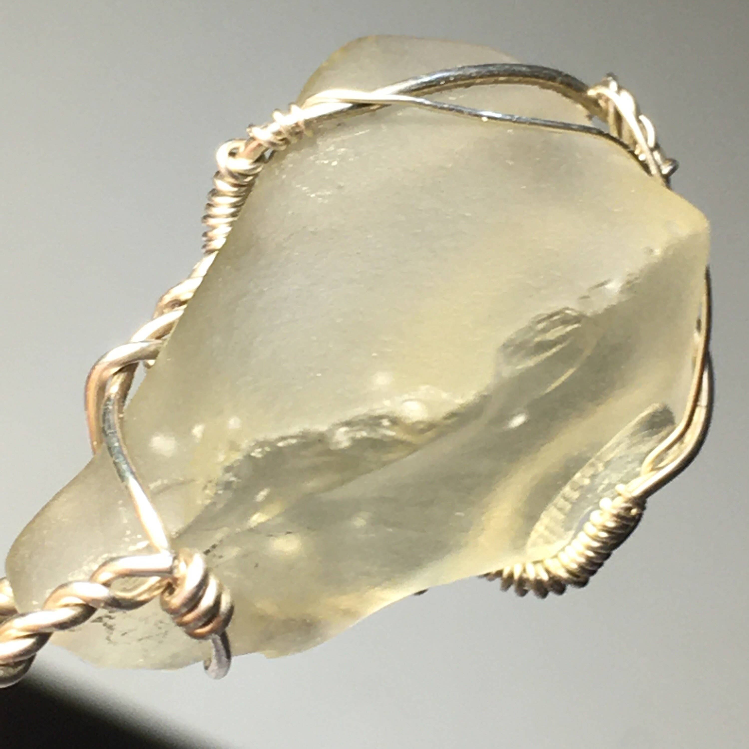 Wildheart Crystals - Wholesale Individual Charm/Pendant - Natural Libyan Desert Glass Solid Silver Wire Wrap Pendant8