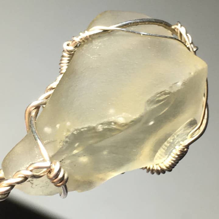 Wildheart Crystals - Wholesale Individual Charm/Pendant - Natural Libyan Desert Glass Solid Silver Wire Wrap Pendant8