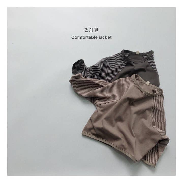 Langarmshirt für Kinder mit Fledermausärmeln und Streifen aus Baumwolle für den Großhandel von VERDAVUE