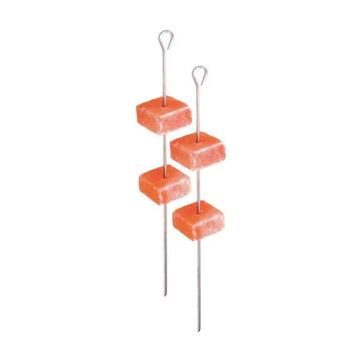 Fox Run Brands - Vente Brochettes - Brochettes de barbecue en acier inoxydable Outset avec cubes de sel de l'Himalaya8