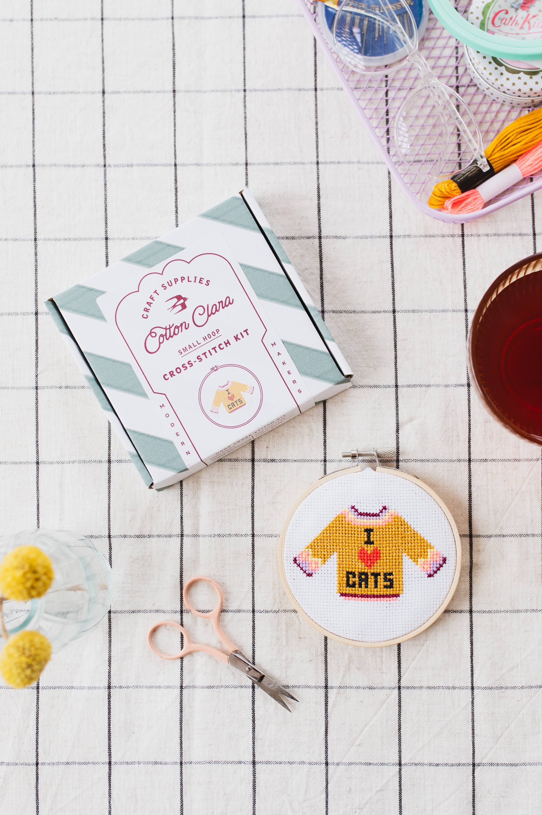 Cotton Clara Craft Kits & Supplies - Venta al por mayor Kit de manualidades - Kit de punto de cruz I Love Dogs5