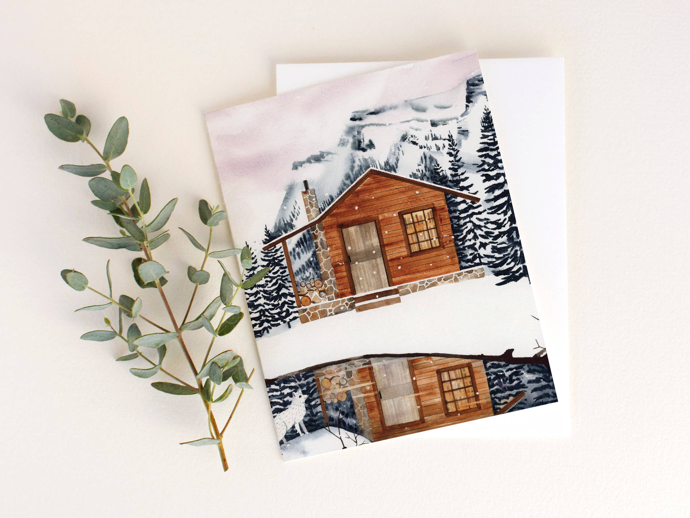 May We Fly - Wholesale Feestdagenkaartje - Winterse berghut wenskaart1